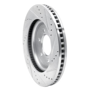 Ford F-150 Brake Rotor (1) - Front Left - R1 Concepts - Drilled & Slotted - Silver - `21-`25